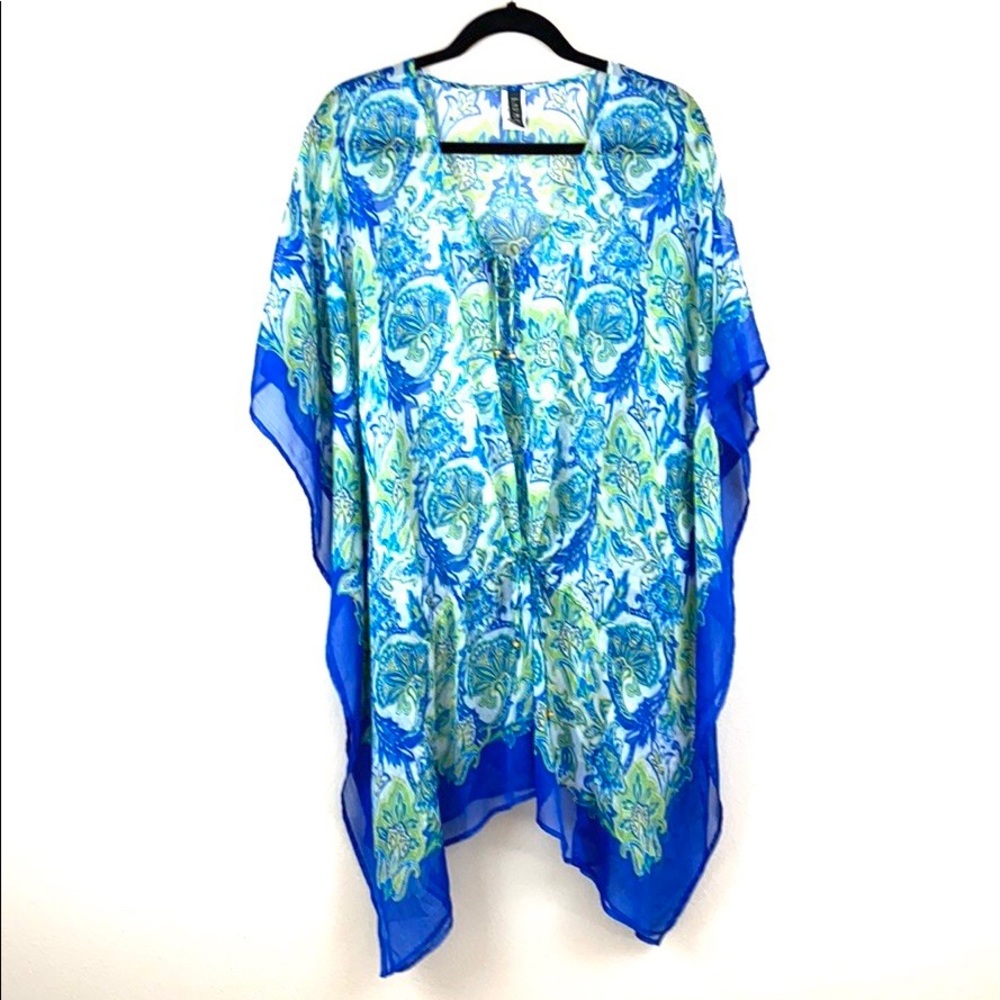 LAUREN Blue Floral Cover Up